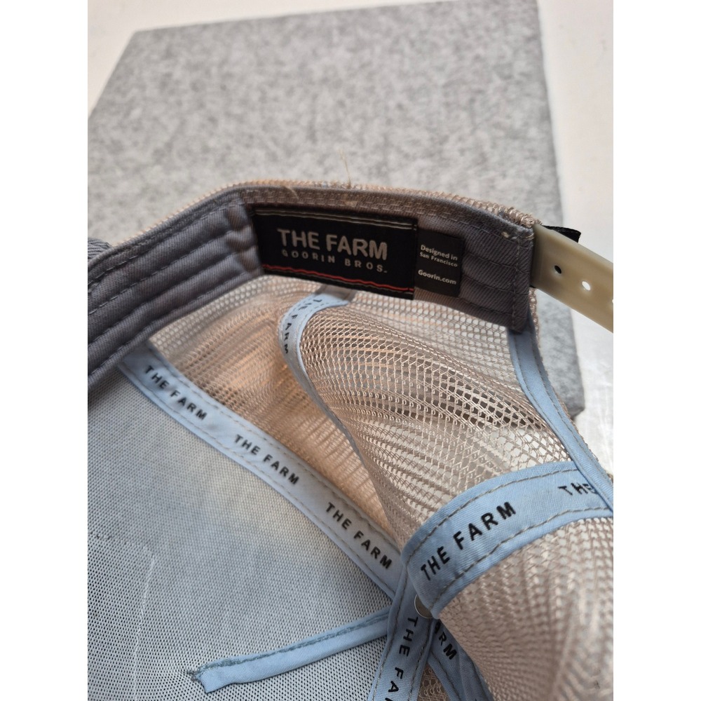 Goorin Bros The Farm Queen Bee Trucker Hat Gray Tan Mesh Snapback Cap - Picture 10 of 15